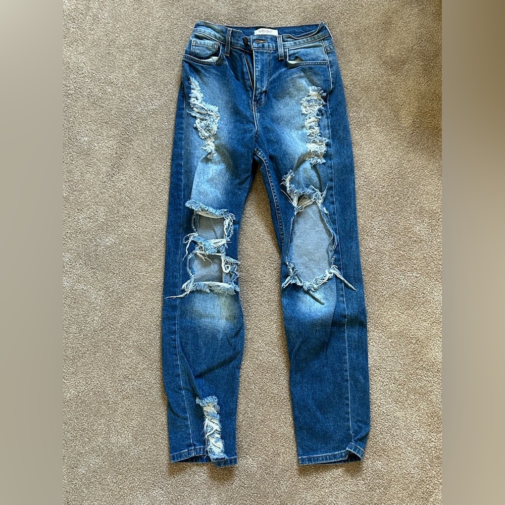 Distressed Denim Jeans